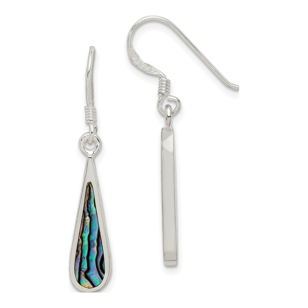 Sterling Silver Abalone Teardrop Dangle Earrings