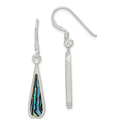 Sterling Silver Abalone Teardrop Dangle Earrings