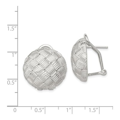 Sterling Silver Woven Circle Omega Back Stud Earrings – view 5