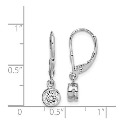Sterling Silver CZ Round Leverback Earrings – view 5
