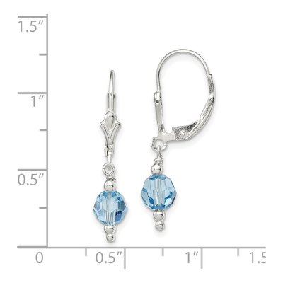 Sterling Silver Crystal Leverback Earrings – view 5