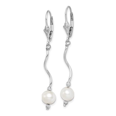 Sterling Silver Freshwater Cultured Pearl Leverback Earrings – view 3