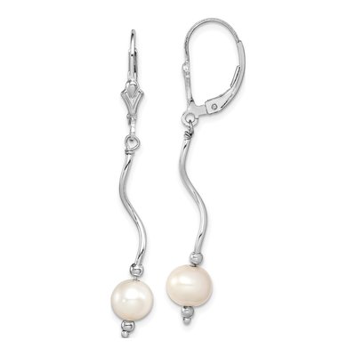 Sterling Silver Freshwater Cultured Pearl Leverback Earrings