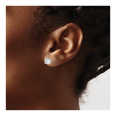 Sterling Silver 6mm Round CZ Stud Earrings – view 4