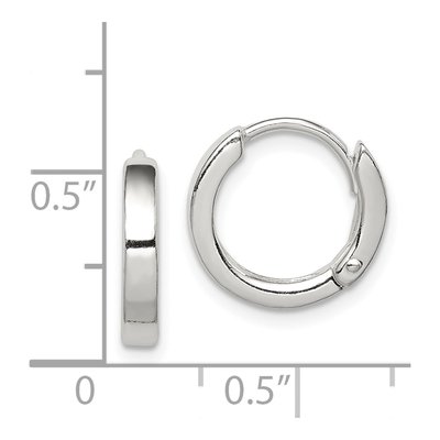 Sterling Silver 13mm Round Huggie Hoop Earrings – view 5