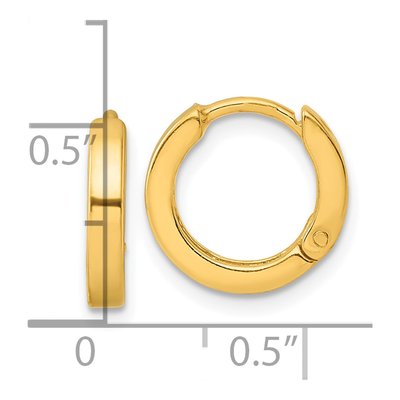 Gold-Plated Sterling Silver 13mm Huggie Hoop Earrings – view 5