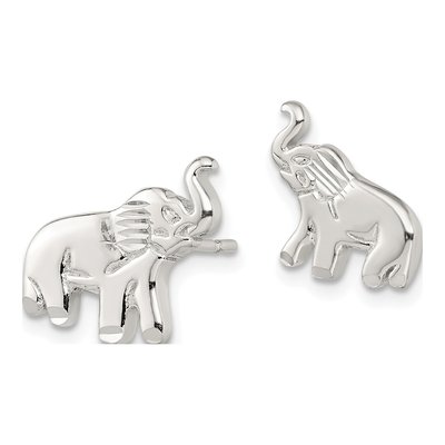 Sterling Silver Elephant Stud Earrings – view 3