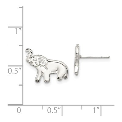 Sterling Silver Elephant Stud Earrings – view 5