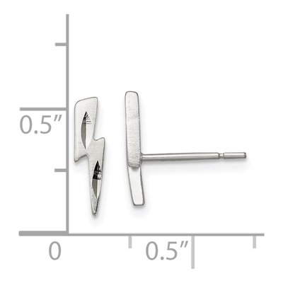 Sterling Silver Lightning Bolt Stud Earrings – view 5