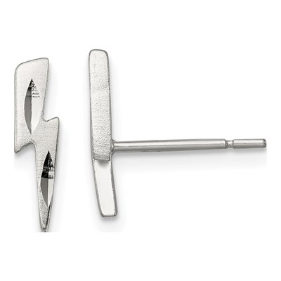 Sterling Silver Lightning Bolt Stud Earrings