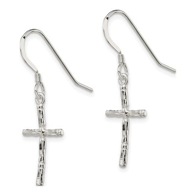 Sterling Silver Cross Dangle Earrings – view 3