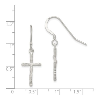Sterling Silver Cross Dangle Earrings – view 5