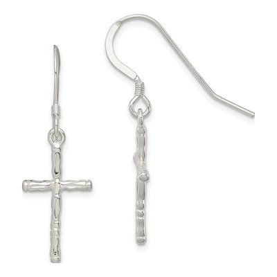 Sterling Silver Cross Dangle Earrings