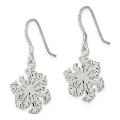 Sterling Silver Snowflake Dangle Earrings – view 3