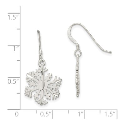 Sterling Silver Snowflake Dangle Earrings – view 5