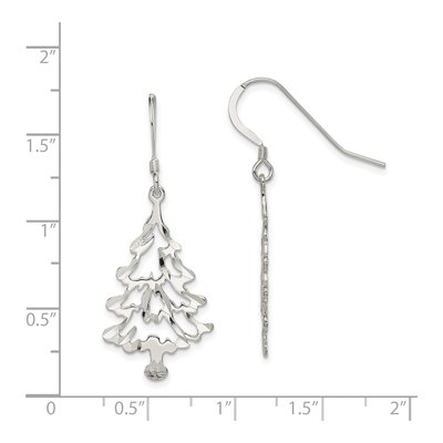 Sterling Silver Christmas Tree Dangle Earrings – view 5