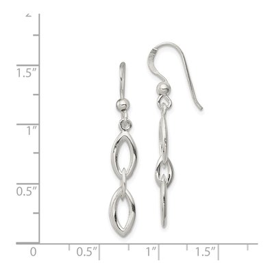 Sterling Silver Marquise Link Dangle Earrings – view 5