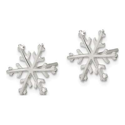Sterling Silver Snowflake Stud Earrings – view 3