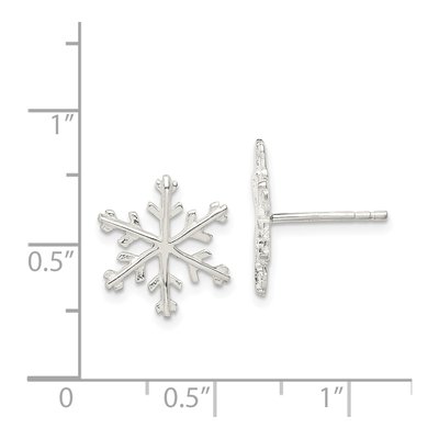 Sterling Silver Snowflake Stud Earrings – view 5