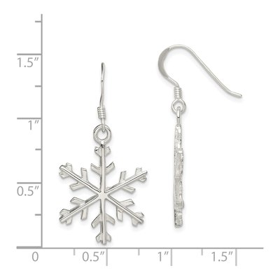 Sterling Silver Snowflake Dangle Earrings – view 5