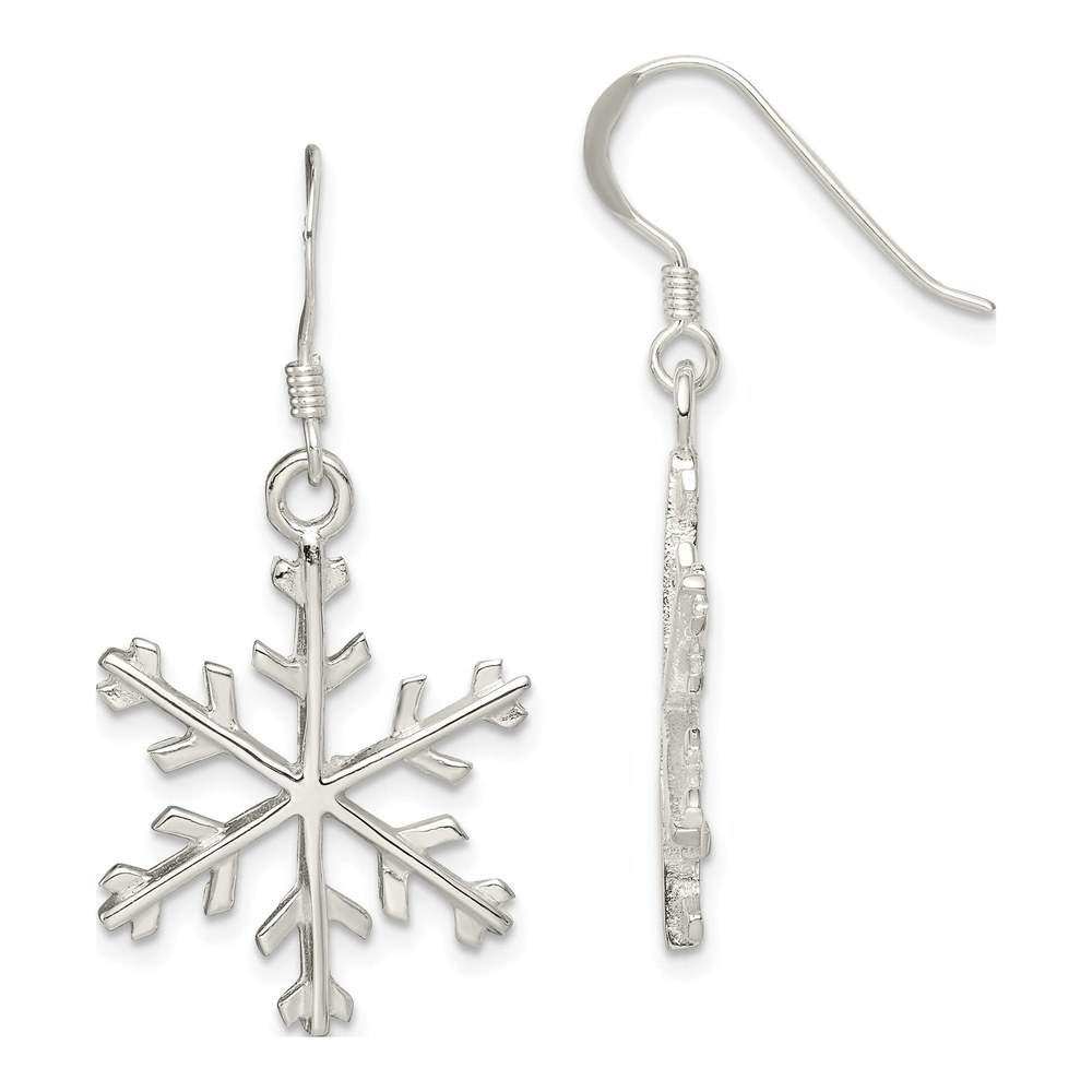 Sterling Silver Snowflake Dangle Earrings