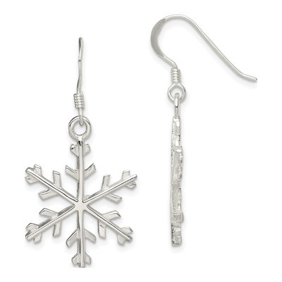 Sterling Silver Snowflake Dangle Earrings