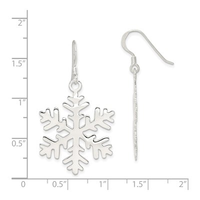 Sterling Silver Snowflake Dangle Earrings – view 5