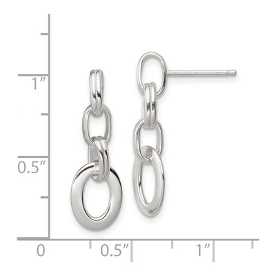 Sterling Silver Oval Link Dangle Earrings – view 5