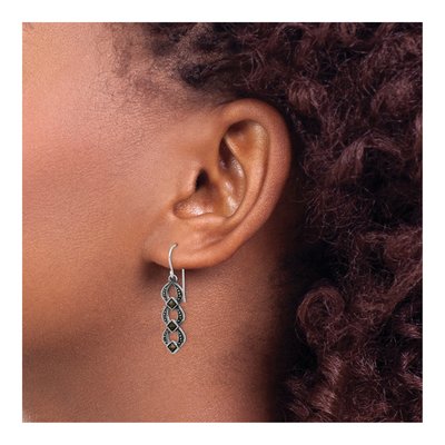 Sterling Silver Marcasite Dangle Earrings – view 4