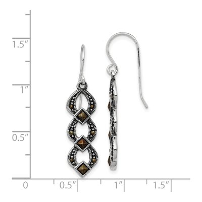 Sterling Silver Marcasite Dangle Earrings – view 5