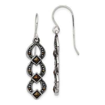 Sterling Silver Marcasite Dangle Earrings