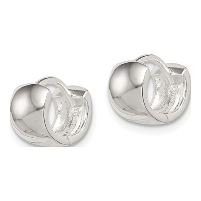 Sterling Silver 8mm Huggie Hoop Earrings – view 3
