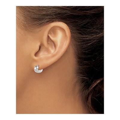Sterling Silver 8mm Huggie Hoop Earrings – view 4