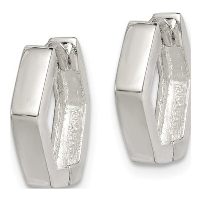 Sterling Silver 14mm Striped Huggie Hoop Earrings – view 3
