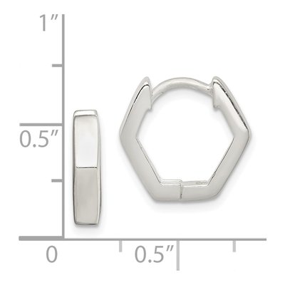 Sterling Silver 14mm Striped Huggie Hoop Earrings – view 5