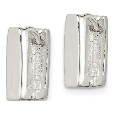 Sterling Silver 12mm Square Huggie Hoop Earrings – view 3