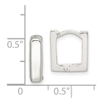 Sterling Silver 12mm Square Huggie Hoop Earrings – view 5