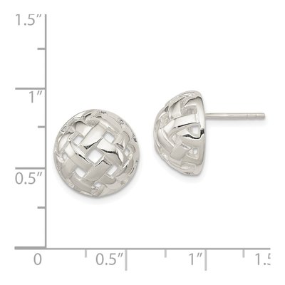 Sterling Silver Fancy Button Stud Earrings – view 5