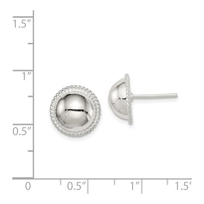 Sterling Silver Button Stud Earrings – view 5