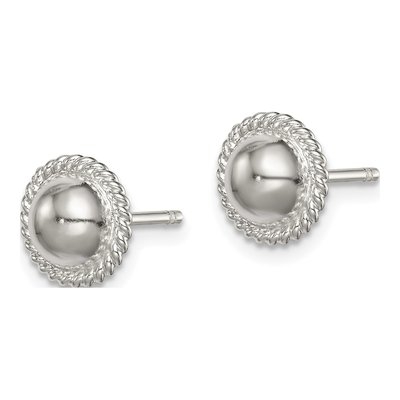 Sterling Silver Button Stud Earrings – view 3