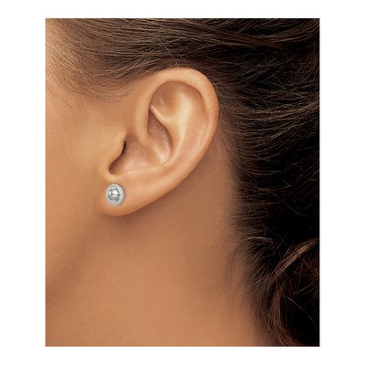 Sterling Silver Button Stud Earrings – view 4