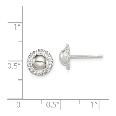 Sterling Silver Button Stud Earrings – view 5