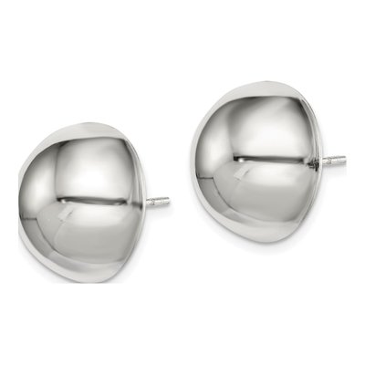 Sterling Silver Button Stud Earrings – view 3