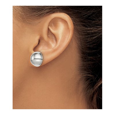 Sterling Silver Button Stud Earrings – view 4