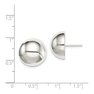 Sterling Silver Button Stud Earrings – view 5