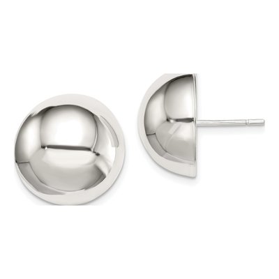 Sterling Silver Button Stud Earrings