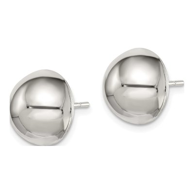 Sterling Silver Button Stud Earrings – view 3