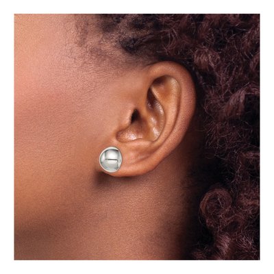 Sterling Silver Button Stud Earrings – view 4