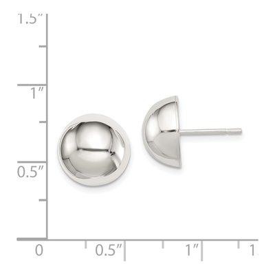 Sterling Silver Button Stud Earrings – view 5