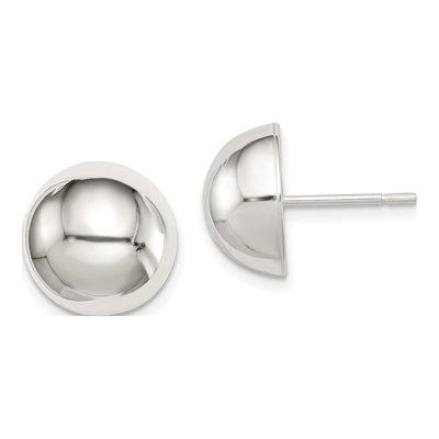 Sterling Silver Button Stud Earrings
